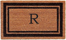Calloway Mills 152963672R Black Border 36" x 72" Monogram Doormat Letter (R) by CozyNest Decor