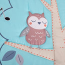 Blue Woodland Nursery Crib Bedding Set for Boys 3 Pieces Fox Owl Raccoon Baby Boy Cot Bedding Set by TinyTreasures Baby Boutique