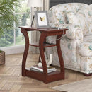 End Tables Living Room, Cherry End Table with Charging Station, Nightstand for Bedroom, 3 Tier End Table with Storage Shelf for Living Room(Cherry) by CozyNest Decor