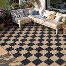 Lahome Checkered Easy Jute Carpet, Washable Area Rug 6x9 Neutral Outdoor Patio Rug, Farmhouse Checkerboard Non Slip Non Shedding Floor Carpet for Dining Living Room Deck Sunroom by CozyNest Decor
