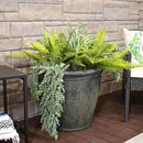 Sunnydaze 24-Inch Anjelica Large Plastic Pot for Plants - Outdoor Polyresin Round Planter with Drillable Drainage Holes - Sable by CozyNest Decor