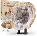 NATIONAL GEOGRAPHIC Break Open 5 Jumbo Geodes - Earth Science Kit with 5 Premium, Extra-Large Geodes with Crystals, Goggles & Display Stands, Science Gifts, Fun Stuff for Kids (Amazon Exclusive) by TinyTreasures Baby Boutique