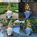 Solar Gnomes Garden Statues,Resin Gnome Figurine Holding Welcome Card and Bird with Solar Lights, Outdoor Gnomes Decorations for Yard Patio Lawn Porch, Garden Gifts by CozyNest Decor