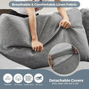 112" L Shaped Sectional Sofa with Detachable Sofa Cover, Reversible Sectional Modular Couch for Living Room, Linen Fabric Corner Couch with 7 Seats, Grey by CozyNest Decor