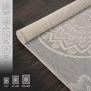 CAMILSON Outdoor Rug 9x12 Modern Area Rugs for Large Indoor and Outdoor Patios and Porches - Waterproof Washable Non-Shedding Easy-to-Clean Outside Carpet (9 x 12, Medallion - Grey/White) by CozyNest Decor