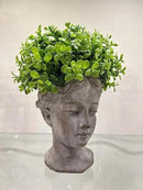 Abbott Collection Goddess Head Wall Planter - Small Cement Indoor and Outdoor Planter Pot - Grecian Woman Statue Head Planter for Flowers and Succulents (Grey, 3" Opening) by GreenHaven Gardens