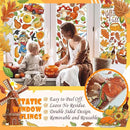 Fall Window Clings Decorations - Leaves Pumpkin Scarecrow Autumn Clings for Glass Windows, Double Sided Reusable Window Stickers, Cute Large Thanksgiving Harvest Window Decals-184 PCS/9 Sheet by CozyNest Decor