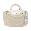 Baby Diaper Caddy Organizer for Girl Boy Cotton Rope Nursery Storage Bin Basket Portable Holder Tote Bag for Changing Table Car Travel Baby Shower Gifts Newborn Registry Must Have Items oatmeal by TinyTreasures Baby Boutique