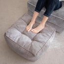 HIGOGOGO Square Stuffed Pouf Ottoman, Corduroy Poufs with Foam Chunk Filling, Furry and Fluffy Pouf Foot Stool Storage Ottoman, 21 X 21 Floor Poufs Foot Rest for Living Room, Grey by CozyNest Decor