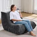 Bean Bag Chairs for Adults Giant Bean Bag Chair Memory Foam BeanBag Chair Big Bean Bag Sofa with Filler Faux Fur Fireside Beanbags Lazy Sofa for Living Room Bedroom Dorm Office (Darkgrey Chenille) by CozyNest Decor