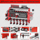 LBT Power Tool Organizer With Charging Station,Patented,Heavy Duty Steel,6 Drilling Rig Sizes With Hooks And Screw Boxes,6 sockets,Easy To Install Garage Storage Rack,Great Gift For Men, Red by GreenHaven Gardens