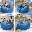 3.5FT Bean Bag Chairs Teardrop Bean Bag Chair for Adults Beanbag Chair with Memory Foam Filled Machine Washable Cover for Living Room, Bedroom (Large,Blue) by TinyTreasures Baby Boutique