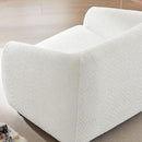 Modern Accent Chair for Living Room, Upholstered Armchair with Boucle Fabric, Single Sofa Chair with Solid Wood Legs, Boucle, White by CozyNest Decor