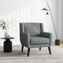 UIXE Accent Chairs Set of 2, Fabric Upholstered Armchair for Living Room, Comfy Arm Chair Single Sofa Bedroom Side Reading Seat - Flax Gray by CozyNest Decor
