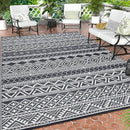GAOMON Outdoor Rug 9'x12' Waterproof Rug for Patio Decor, Foldable Reversible Plastic Straw Area Rugs Mat for Camper, Outside Carpet for Deck, Porch, Picnic, Beach, Grey/White(Bohemia) by CozyNest Decor