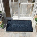 Yimobra Welcome Front Door Mat Outdoor, Heavy Duty Sturdy Non Slip Doormats, Rubber Backing, Low-Profile Entrance Rugs, Absorbent Resist Dirt, Easy Clean Patio Garage Floor Mats, 47X24 Inch, Blue by CozyNest Decor