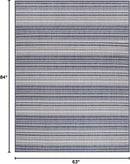Stripe Outdoor Rug 5x7 Washable Outside Carpet for Indoor Patio Porch Waterproof Easy Cleaning Non Shedding Area Rugs Blue 5 x 7 by CozyNest Decor