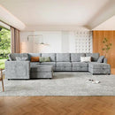 mestyl Modular Sectional Sofa Convertible Sofa Couch Set with Storage for Living Room, Modern 7 Seater Modular Sectional Couch with 2 Movable Ottoman (Grey) by CozyNest Decor