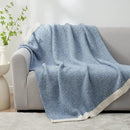 Snuggle Sac Heather Blue Throw Blanket for Couch, Oversized Throw XL Super Soft Warm Blankets Cozy Knit Fuzzy Lightweight Throws for Sofa, Bed, Camping, Picnic, Heather Blue, 50x70 inches by TinyTreasures Baby Boutique
