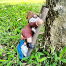 Garden Gnome Statue, Funny Climbing Ladder Gnomes Figurine Resin Sculpture Outdoor Decor for Patio Yard Lawn Porch Ornaments Gift by CozyNest Decor