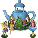 Mood Lab Fairy Garden Miniature Teapot House Kit - Figurines and Accessories Set of 4 pcs - 7.1 Inch Tall House by GreenHaven Gardens