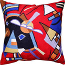 Kandinsky Contemporary Throw Pillow Cover - Bright | Red Modern Pillow Cases | Abstract Accent Pillows | Contemporary Couch Cushions | Hand Embroidered Cushion | Wool Size 18x18 by CozyNest Decor