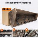SKOLOO Wall Shelf with Hooks, 24-Inch Weathered Brown Coat Rack Wall Mount with Shelf Organizer - Lightweight & Sturdy, 5 Tri Hooks - Perfect for Entryway, Hallway, Living Room, Bedroom, Mudroom by CozyNest Decor