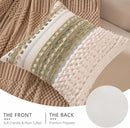 Boho Chenille Tufted Couch Throw Pillow Covers 18x18 Inch Set of 2 Farmhouse Striped Decorative Pillow Covers Accent Neutral Pillowcase Brown Cushion Cover for Living Room Sofa Bed by CozyNest Decor