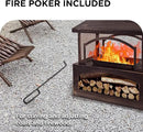 Bestier 37" Fire Pits, Wood Burning Fireplace for Outside Rectangular Chiminea Outdoor Firepits with Poker, Wood Storage, Rain Cover and Removable Fire Grill for Patio, Garden, Backyard, Camping by GreenHaven Gardens