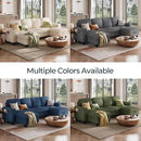 LINSY HOME Sectional Sleeper Sofa with Pull Out Couch Bed - Convertible Plush Corduroy Cloud Couch with Storage Chaise & USB Charging, Comfy U Shaped Modular Couches for Living Room, Green by CozyNest Decor