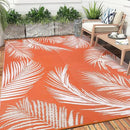 Pauwer Waterproof Outdoor Rug 8x10, Reversible Plastic Straw Patio Camping Rug, Indoor Outdoor RV Mat Carpet for Deck, Camper, Porch, Balcony, Backyard, Picnic, Leaf Orange by GreenHaven Gardens