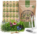 Organo Republic 20 Culinary Herbs & Edible Flower Seeds Variety Pack for Planting Indoor & Outdoor. 9500+ Non-GMO Heirloom Flower Garden Seeds: Basil, Borage, Echinacea, Lavender, Oregano & More by GreenHaven Gardens