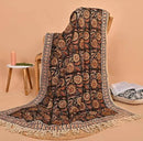 Bohemian Mud Cloth Handmade Throw with Tassels - 120x180 CM Handblock Printed Floral Cotton Blanket, Soft Handloom Sofa Throw for Living Room, Bed, Couch & Home Décor by CozyNest Decor