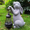 Rabbit Solar Garden Outdoor Statues,Resin Rabbit Figurine Decorations with Solar Lights Lantern, Outdoor Rabbit Art Decor for Lawn,Yard, Unique Housewarming Gift for Garden Home by GreenHaven Gardens