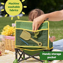 Bright Starts John Deere Pop 'N Sit Portable Booster Chair, Floor Seat, Indoor/Outdoor Use, Compact Fold, Green and Yellow, 6 Mos - 3 Yrs by TinyTreasures Baby Boutique