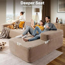 104" Cloud Sectional Couches for Living Room,L Shaped Boneless Couch in A Box,Sleeper Sofa with Comfy Chaise No Assembly Required,Camel by CozyNest Decor