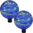 Sunnydaze 10-Inch Gazing Ball for Garden - Glass Gazing Globe for Outside - Garden Orb Yard Decor - Northern Lights - Set of 2 by CozyNest Decor