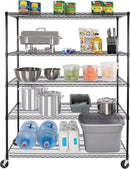 Seville Classics UltraDurable Heavy Duty NSF Solid Steel Wire Rack Storage Unit, Organizer for Garage, Warehouse, Office, Restaurant, Classroom, Kitchen, Black, 5-Tier Shelving, 60" W x 24" D by CozyNest Decor
