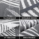 Pauwer Waterproof Outdoor Rug 9x12, Reversible Plastic Straw Patio Camping Rug, Indoor Outdoor RV Mat Carpet for Deck, Camper, Porch, Balcony, Backyard, Picnic, Leaf Grey by GreenHaven Gardens
