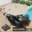 Patio Umbrella, 11FT Outdoor Cantilever Umbrella with 360-degree Rotation for Garden, Deck, Backyard, Pool and Beach, Beige by GreenHaven Gardens