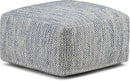 SIMPLIHOME Nate 20-inch Wide Square Pouf in Patterned Denim Mélange, Handwoven Boho-Style Cotton Ottoman, Footrest, or Extra Seating for Living Room, Assembled by CozyNest Decor