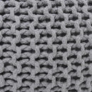 REDEARTH Round Boho Pouf Ottoman - Cable Knitted Cord Boho Pouffe - Stuffed Poof Accent Beanbag Footrest for Living Room - Nursery - Bedroom - Covered Patio - Study Nook (18”x18”x14”) - Gray-S by CozyNest Decor