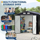 8x10 FT Metal Storage Sheds Outdoor, Metal Yard Sheds MetalGarden Shed Kit, MetalTool Shed with Lockable Door, Utility Buildings with Air Vent for Backyard Garden Patio Lawn by GreenHaven Gardens