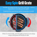 SnS Grills EasySpin Charcoal Grill Cooking Grate, 304 Stainless Steel, Large Hinged Opening, Perfect for 2-Zone Cooking, Replacement Grate Compatible with Weber & Other Grills - Fits 22” Kettles