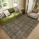 Washable 4x6 Rugs for Living Room, Boho Non-Slip Silicone Backing Small Rugs for Bedroom Nursery Office, 0.3" Neutral Oriental Throw Carpet with 0.16" Cushioning Pad, Deep Brown/Multi by TinyTreasures Baby Boutique