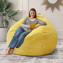 3.5FT Bean Bag Chairs Teardrop Bean Bag Chair for Adults Beanbag Chair with Memory Foam Filled Machine Washable Cover for Living Room, Bedroom (Large,Yellow) by TinyTreasures Baby Boutique