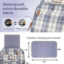 RUVALINO Diaper Bag Backpack, Multifunction Travel Pack Maternity Baby Changing Bags, Large Capacity, Waterproof, Blue Plaid by TinyTreasures Baby Boutique