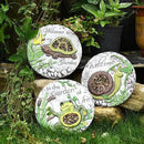 Sungmor 3PC Pretty Garden Stepping Stones, 9.8" Large Concrete Decorative Stones with Beautiful Pattern, Unique Outdoor Lawn Accents, Yard Walkway Flower Bed Wall Shelf Welcome Friends Decorations by CozyNest Decor