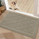 BEQHAUSE Dirt Trapper Door Mat 20" x 32", Doormat Non-Slip Entryway Rugs Washable, Dog Door Mat Stain Resistant and Absorbent Welcome Floor Mat for Front Back Door, Muddy Wet Shoes & Paws, Beige by CozyNest Decor