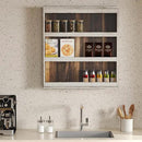 Nisorpa 3 Tier Spice Rack Wall Mount, Rustic Burnt Wood Wall Hanging Spice Rack Kitchen Spice Shelf Organizer for Seasoning Jars or Condiment Bottles, 19.68 x 3.35 x 21.25 Inches by CozyNest Decor